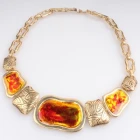 China indian style tribal coral gold statement necklace N90080 Hersteller