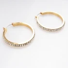 China ladies designs crystal avenue gold plated hoop earrings E30018 manufacturer