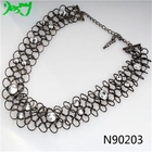 China large crystal stone titanium mesh choker necklace N90203 manufacturer