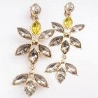 China long drop austrian crystal flower shaped earrings E30011 manufacturer