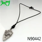 China mens vintage boutique shield owl pendant necklace N90442 manufacturer