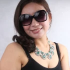 Çin party luxury peacock crystal statement choker necklace N90052 üretici firma