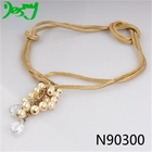 China pearl pendant gold chains statement lariat necklace N90300 manufacturer