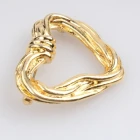 Çin plain indian jewelry safety pin gold heart kundan brooch P80005 üretici firma