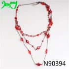 China plastic shot glass layers small beads costume necklace N90394 manufacturer