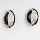 China rhinestone round button wholesale clip on earrings E30025 Hersteller