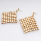 Çin rhinestone women fashion gold hanging latest design diamond earring üretici firma