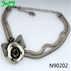 China silver hawaiian flower metal chain choker necklace N90202 manufacturer
