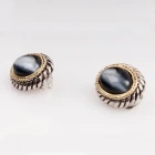 China silver jhumka colorful moonstone clip on earrings E30027 manufacturer