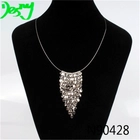 China silver triangle brass knuckles fashion bib necklace N90428 manufacturer