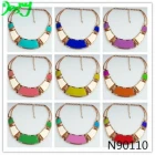 China simple design shape gold crystal statement necklace N90110 manufacturer