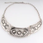 China stainless steel color ethnic bib chunky collar necklace N90098 manufacturer