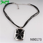 China stainless steel leather rope mens unique pendant necklace N90173 manufacturer