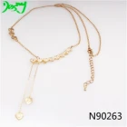 China swarovski crystal gold heart pendant lariat necklace N90263 manufacturer