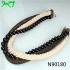 China thick rope mens gold chain beaded statement necklace N90180 manufacturer