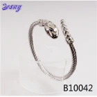 China thin crystal bangle silver snake shape jewelry bracelet B10042 manufacturer