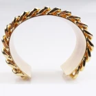 Çin weight gold wide keith richards handcuff bracelet B10123 üretici firma