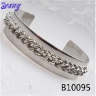 China wholesale charm chain salman khan silver handcuff bracelet B10095 manufacturer