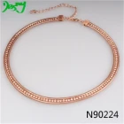 China wholesale fashion rhinestone rose gold chain jewelry N90224 manufacturer