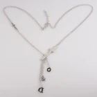 Çin wholesales silver chain letter big cross costume necklace N90357 üretici firma