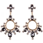 China 2018 European  Exaggerated Crystal Circle Women Drop Earring Elegant Earring Jewelry as Gift for ladies manufacturer