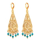 porcelana 2018 Hot Vintage Earrings Women Indian Jewelry 18K Gold Plated Turquoise Chandelier Drop Earrings fabricante