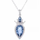 China 2018 Latest Women Jewelry 925 Sterling Silver Necklace Pendant with Bule Gemstone Hersteller