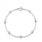 porcelana 925 Sterling Silver 1.4 Singapore Chain Bracelet Size with 4 mm Ball Beads China Factory fabricante