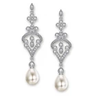 China 925 Sterling Silver Freshwater Cultured Pearl Teardrop Dangle Earrings for Christmas Promotion Hersteller