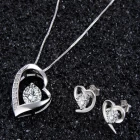 China 925 sterling silver wedding heart zircon wholesale women jewelry set supplier china manufacturer