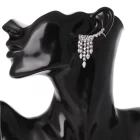 China China Fashion Luxury Zircon Fringe Ear Crawler Teardrop Ear Cuff Wrap Sweep Earrings,Tassel  Fringe Earrings manufacturer