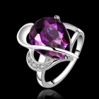 China Elegant fashion concise heart of love crystal zircon stone ring manufacturer