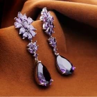 China European and American jewelry zircon Austrian crystal long earrings high ear earrings wholesale manufacturer