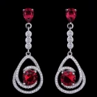 porcelana Fashion Colorful Diamond 925 Pure Sliver Drop Diamond Earring Supplier from China fabricante