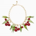China Fashion costume jewelry beautiful wholesale manufacturer Cherry necklace earrring set manufacturer