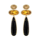 China High quality fashion austrilian stone jewelry long pendant earrings for women,Wedding fashion style CZ bridal long dangle earring jewelry manufacturer