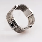 China High quality women fashion silver bangle rhodium silver plated jewelry handmade jewelry wholesale Silver charm bracelet manufacturer china manufacturer