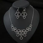 China Hollow Design CZ Stone Jewelry set Wedding Necklace and Earring Set Manufacturer manufacturer