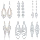China Latest fashion jewellery Bridal Party White Cubic Zirconia long hanging earrings wholesale manufacturer