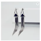 China Long Charming Earring for Womens /Girls Vintage Triangle Tassel Stud Earrings Faux Suede Fabri Dangling Hangings Earrings Hersteller