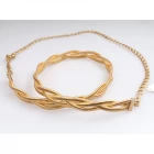 China Metal belt for dress 3 woven elastic goose throat chain 18k gold plating stretch metal waist belt manufacturer