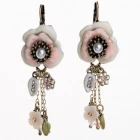 China New Styles Ceramic Flower Antique Triangle Drop Earrings for Women Perfect Valentine's Day Gifts manufacturer