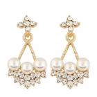 porcelana Nueva boutique ronda perla ventilador pendientes diamantes de imitación señoras joyería moda pendientes fabricante