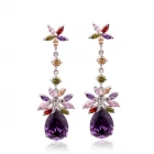 China New design fashion women's zircon long post stud earrings in South America manufacturer