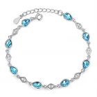 porcelana Professional Factory Blue Artificial Crystal S925 Beads Bracelet Bangle for Woman fabricante