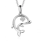 China Professional Manufacturer 18K Gold Necklace Diamonds Dolphin Pendant for Woman Hersteller