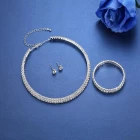 China Silver Color Circle Crystal Bridal Jewelry Sets African Beads Rhinestone Wedding Necklace Earrings Bracelet Sets Hersteller
