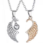 China Simple Gold Silver Angel Wings Jewelry Imitation Stainless Steel Alloy Lover Gifts Couple Choker Necklace Manufacturer manufacturer