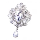 China Wedding Bridal Big Crystal Rhinestone Bouquet Brooch Pin for Women 2018 New manufacturer