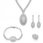 China Wholesale 18k gold plated jewelry dubai women wedding bridal jewelry set manufacturer